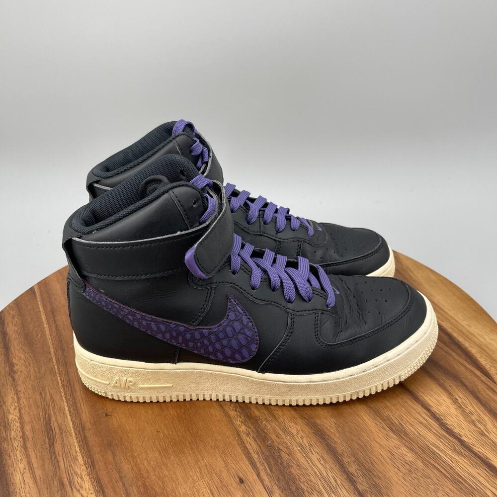 Nike Air Force 1 High '07 LV8 Shoes Mens Size 7.5 Black/Court Purple Sail Casual